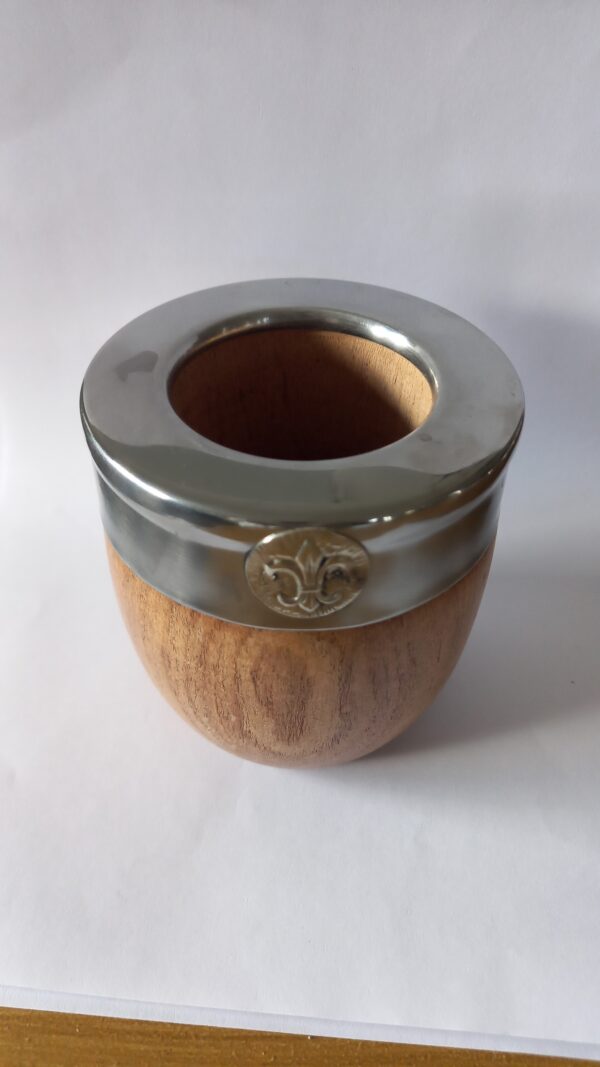 Mate de algarrobo con virola y fleje de acero inoxidable - Imagen 2