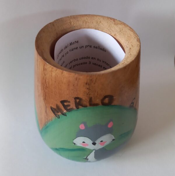 Mate de Algarrobo pintado a mano - Imagen 2
