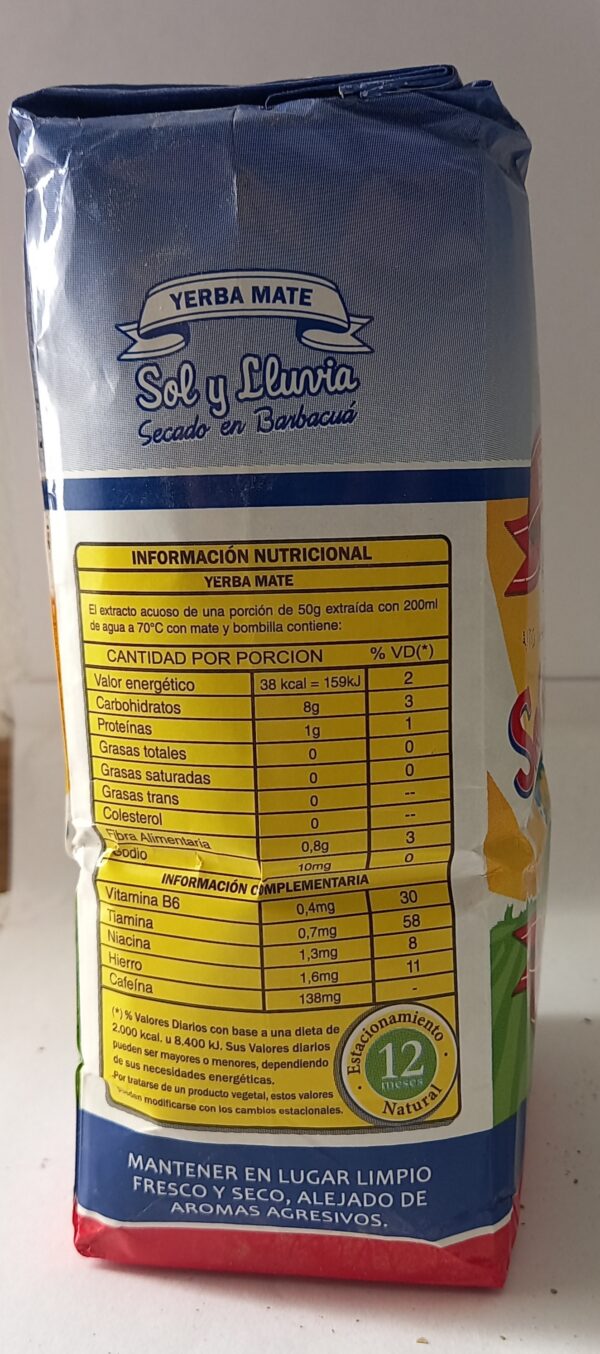 Yerba Mate Sol y Lluvia Barbacuá Agroecológica 500g - Imagen 2