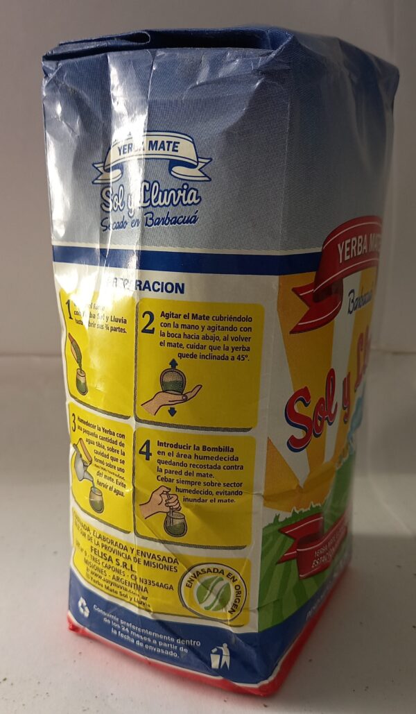 Yerba Mate Sol y Lluvia Barbacuá Agroecológica 500g - Imagen 3